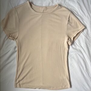 Nuuds Slinky Rib short sleeve in bone